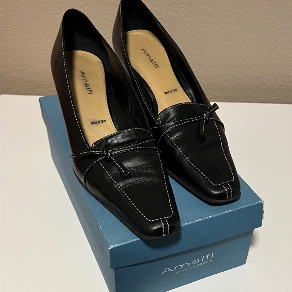 Amalfi Women's Black Leather Heels